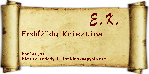 Erdődy Krisztina névjegykártya